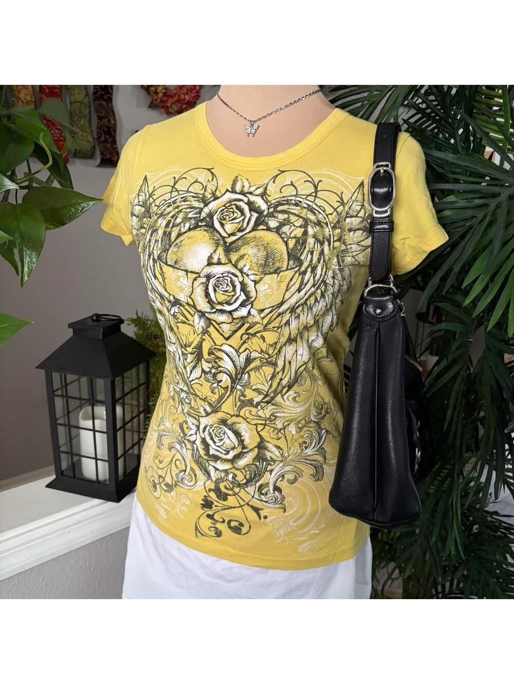 yellow grunge y2k tee